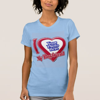Ich Liebe Mein Freund Foto Red Heart Baby Blue T-Shirt