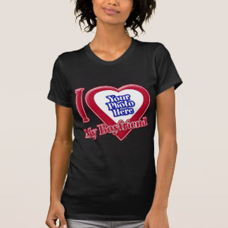 Ich Liebe mein Freund Foto Red Heart Black T-Shirt