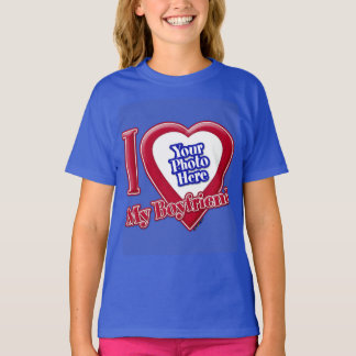 Ich Liebe mein Freund Foto Red Heart D R Blue T-Shirt
