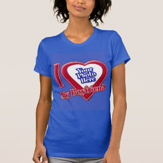 Ich Liebe mein Freund Foto Red Heart D R Blue T-Shirt