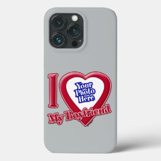 Ich Liebe mein Freund Foto Red Heart Grau Case-Mate iPhone Hülle
