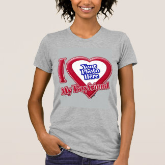 Ich Liebe mein Freund Foto Red Heart Grau T-Shirt