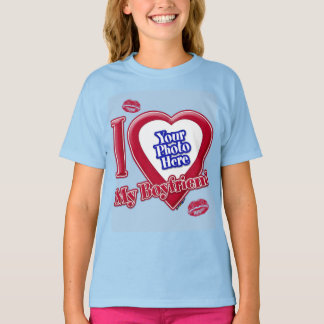 Ich Liebe mein Freund Foto Red Heart Kiss Light Bl T-Shirt