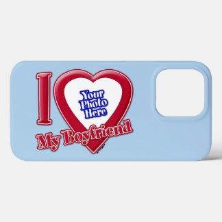 Ich Liebe mein Freund Foto Red Heart Light Blue Case-Mate iPhone Hülle