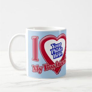Ich Liebe mein Freund Foto Red Heart Light Blue Kaffeetasse