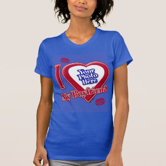 Ich Liebe mein Freund Foto Red Heart Lips D R Blue T-Shirt