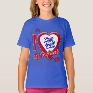Ich Liebe mein Freund Foto Red Heart Lips D R Blue T-Shirt