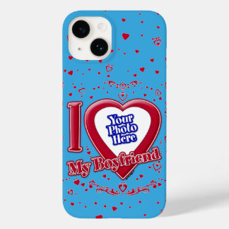 Ich Liebe Mein Freund Foto Red Hearts Aquamarin Case-Mate iPhone 14 Hülle