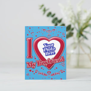 Ich Liebe Mein Freund Foto Red Hearts Aquamarin Feiertagskarte