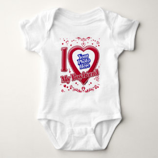 Ich Liebe mein Freund Foto Red Hearts Baby Strampler