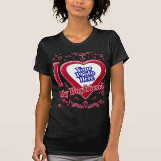 Ich Liebe mein Freund Foto Red Hearts Black T-Shirt