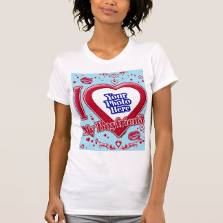 Ich Liebe mein Freund Foto Red Hearts Blue Horizon T-Shirt