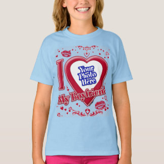 Ich Liebe mein Freund Foto Red Hearts Kiss Light B T-Shirt