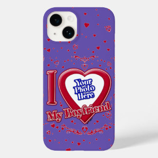 Ich Liebe Mein Freund Foto Red Hearts Lila Case-Mate iPhone 14 Hülle
