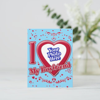 Ich Liebe Mein Freund Foto Red Hearts Türkis Feiertagskarte
