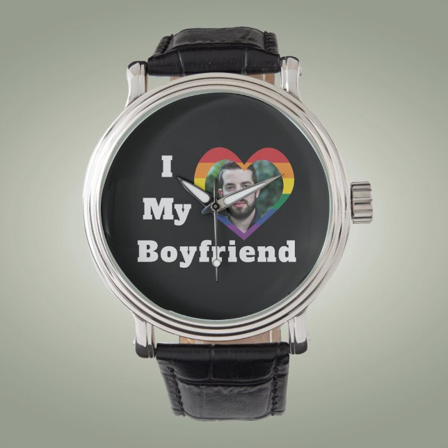 Ich Liebe Mein Freund Gay Pride LGBTQ Benutzerdefi Armbanduhr (Von Creator hochgeladen)