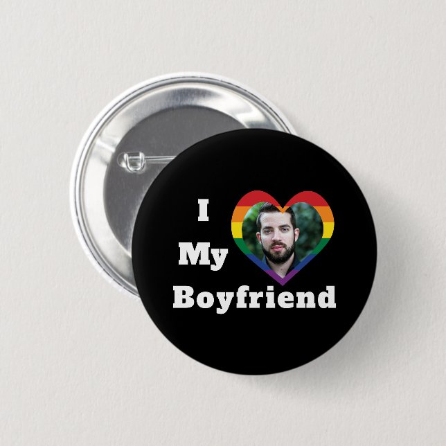 Ich Liebe Mein Freund Gay Pride LGBTQ Benutzerdefi Button (Vorne & Hinten)