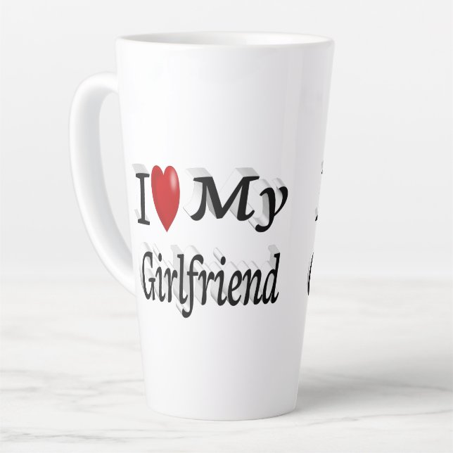 Ich Liebe Mein Freund niedlicher schwarzer Text Milchtasse (Linke Ecke)