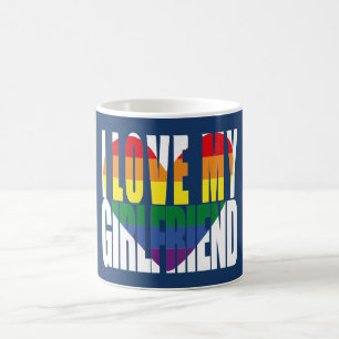 Ich Liebe Mein Freund Rainbow Heart Kaffeetasse