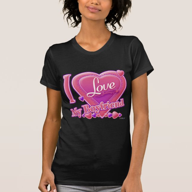 Ich Liebe Mein Freund rosa/lila - Herz T-Shirt (Vorderseite)