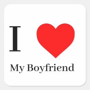 Ich Liebe mein Freund und mein Rotes Herz Quadratischer Aufkleber
