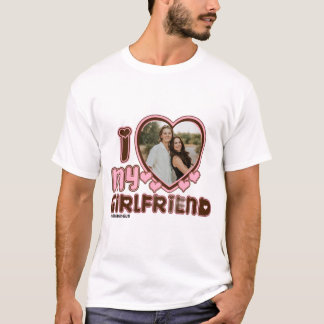 Ich liebe mein Freundin Benutzerdefiniertes Foto L T-Shirt