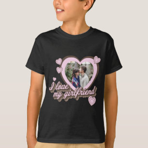 Ich liebe mein Freundin Benutzerdefiniertes Foto T T-Shirt