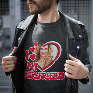 Ich liebe mein Freundin-Herz-Foto T-Shirt