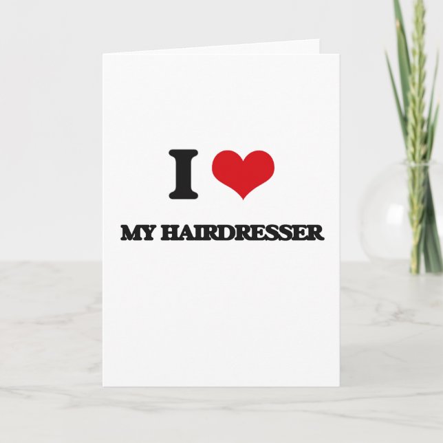 Ich Liebe mein Friseur Karte (Vorderseite)