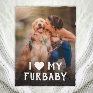 Ich Liebe mein Furbaby Hund Fleece Blanket