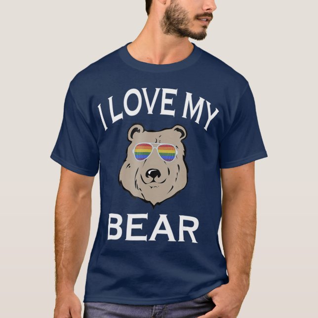 Ich Liebe mein Gay Bär T Boyfriend Husband LGBT Ge T-Shirt (Vorderseite)