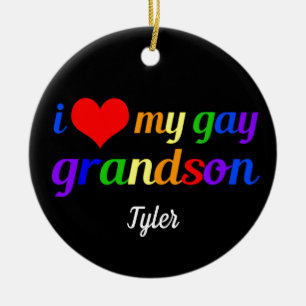 Ich Liebe Mein Gay Grandson Personalisiert Grandma Keramik Ornament