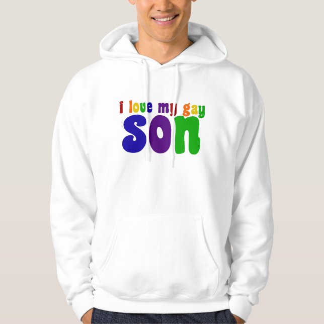 Ich Liebe mein Gay Son Proud LGBTQ Vater oder Mama Hoodie (Vorderseite)