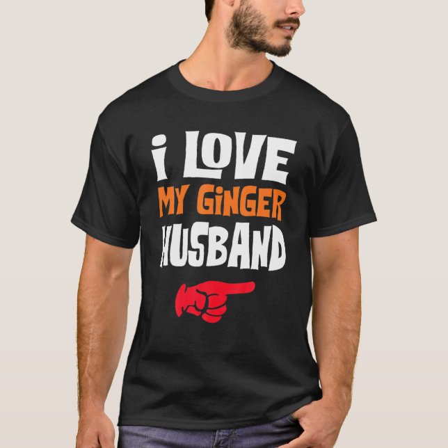 Ich Liebe mein Ginger-Ehemann Matching Couple Vale T-Shirt (Vorderseite)