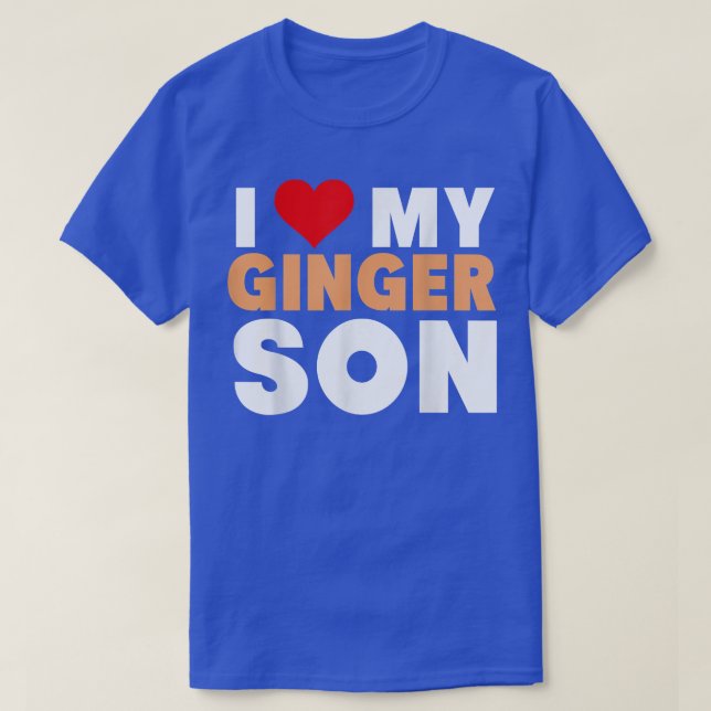 Ich Liebe mein Ginger Son-Cool Redhead Familienges T-Shirt (Design vorne)