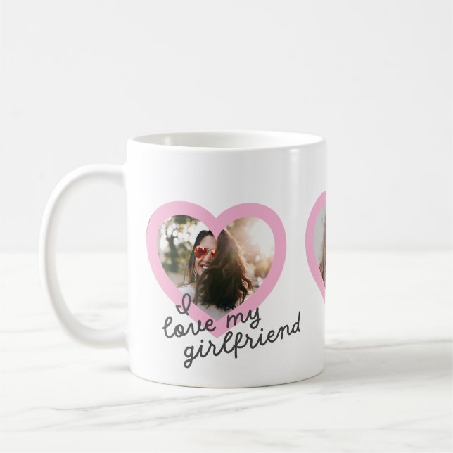 Ich Liebe mein Girlfriend Custom Pink Valentines F Kaffeetasse (Links)