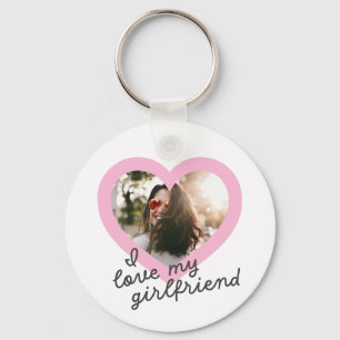 Ich Liebe mein Girlfriend Custom Pink Valentines F Schlüsselanhänger