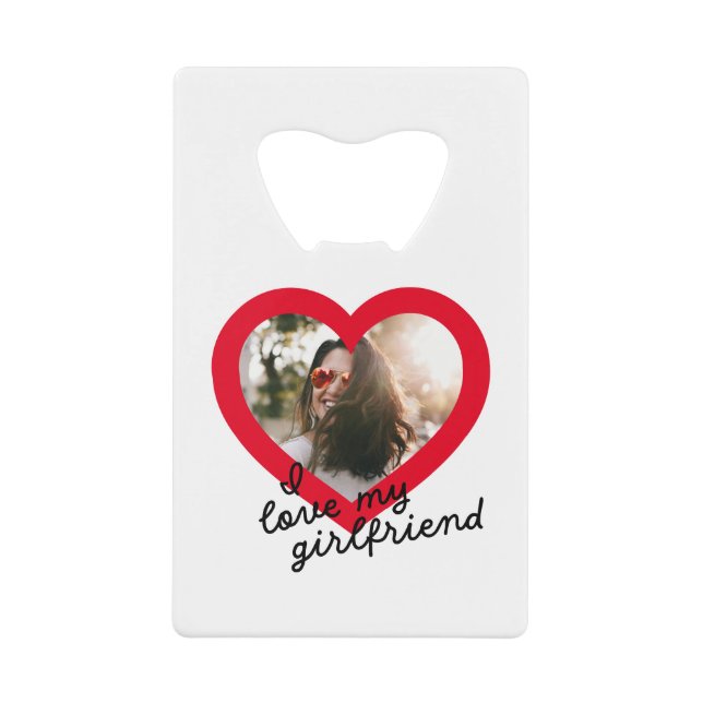 Ich Liebe mein Girlfriend Custom Red Valentines Fo Geldbeutel Flaschenöffner (Vorderseite)