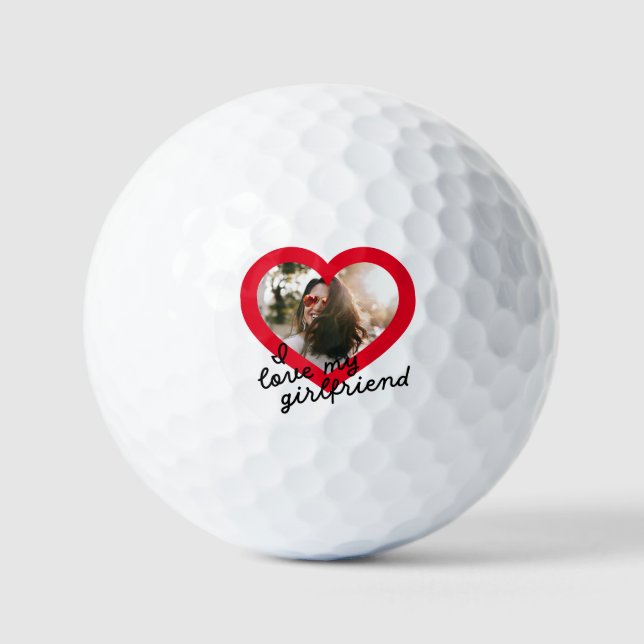Ich Liebe mein Girlfriend Custom Red Valentines Fo Golfball (Vorderseite)