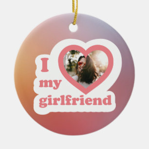 Ich Liebe mein Girlfriend Custom Retro Valentines  Keramik Ornament