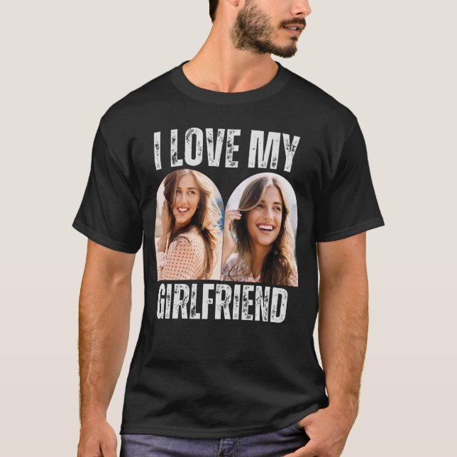 Ich Liebe mein Girlfriend Foto Funny Boyfriend Ges T-Shirt (Vorderseite)