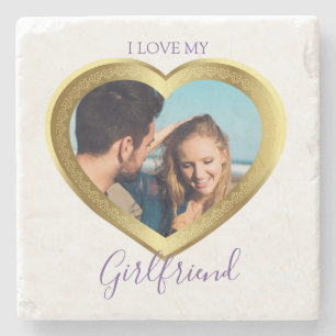 Ich Liebe mein Girlfriend-Geschenk für Ihn Valenti Steinuntersetzer