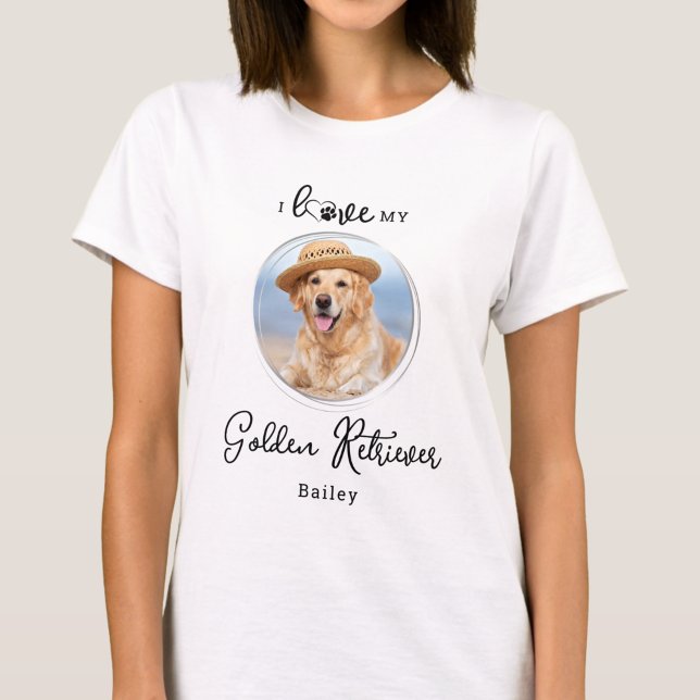 Ich Liebe mein Golden Retriever Personalisiert Hun T-Shirt (Von Creator hochgeladen)