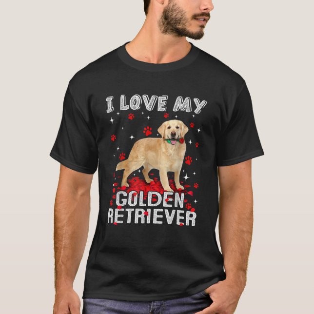  Ich Liebe mein goldener Retriever T-Shirt (Vorderseite)