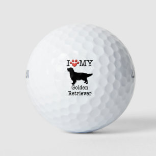 Ich Liebe mein Goldenes Retriever Golfball