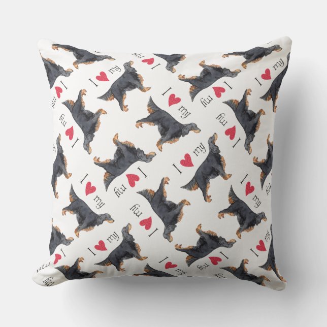 Ich Liebe mein Gordon Setter Kissen (Vorderseite)