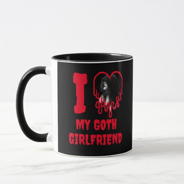 Ich Liebe mein Goth Girlfriend, das Red Heart Foto Tasse (Links)