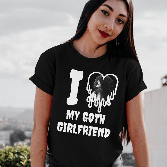Ich Liebe mein Goth Girlfriend Driving Heart Foto T-Shirt (In Situ)