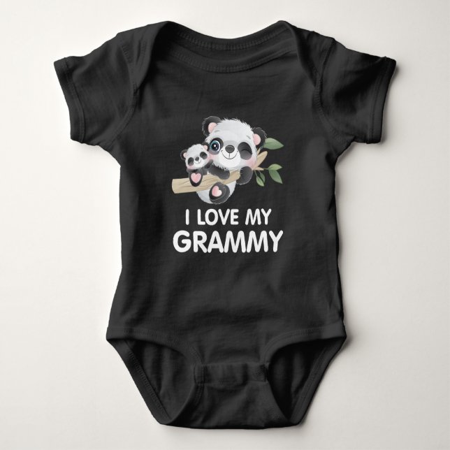 Ich Liebe mein Grammy Niedlich Baby und Erwachsene Baby Strampler (Vorderseite)