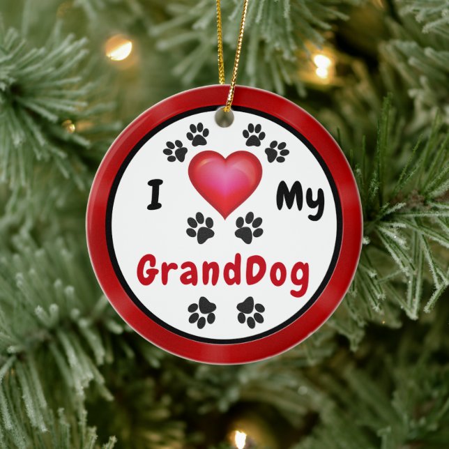 Ich Liebe mein GrandDog-Ornament, Bulk oder kaufen Keramik Ornament (Baum)